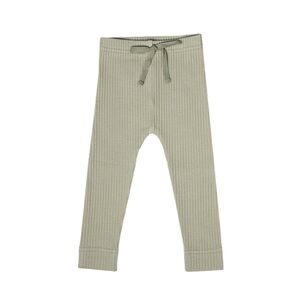 Kids Ribbed Green Leggings